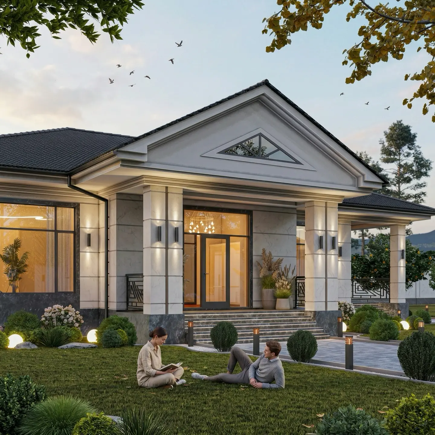Exquisite 3-Bedroom  Bungalow – Modern Elegance with Designer Lighting