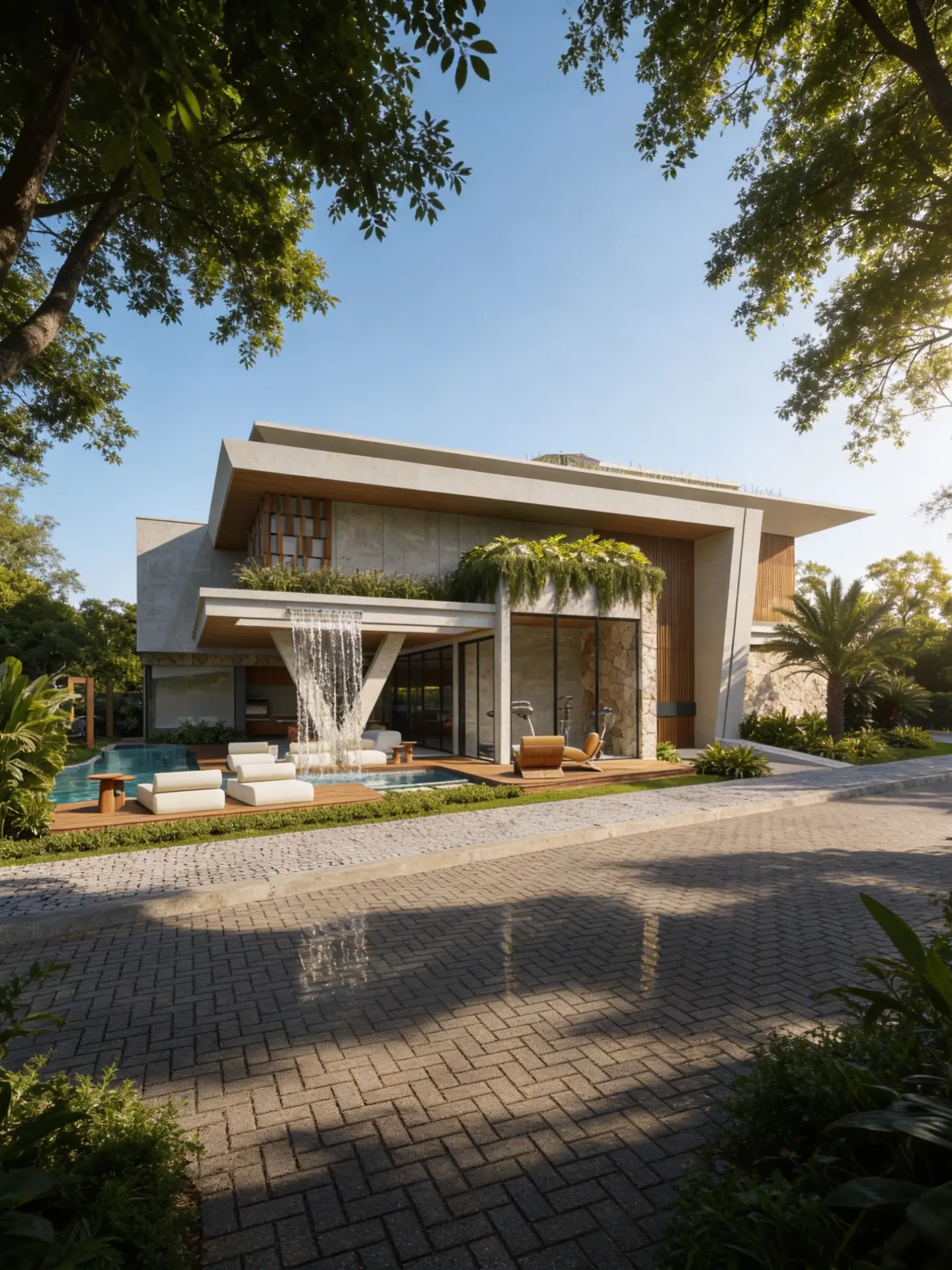 Luxury 5-Bedroom Eco-Triplex with Signature Stone & Timber Design