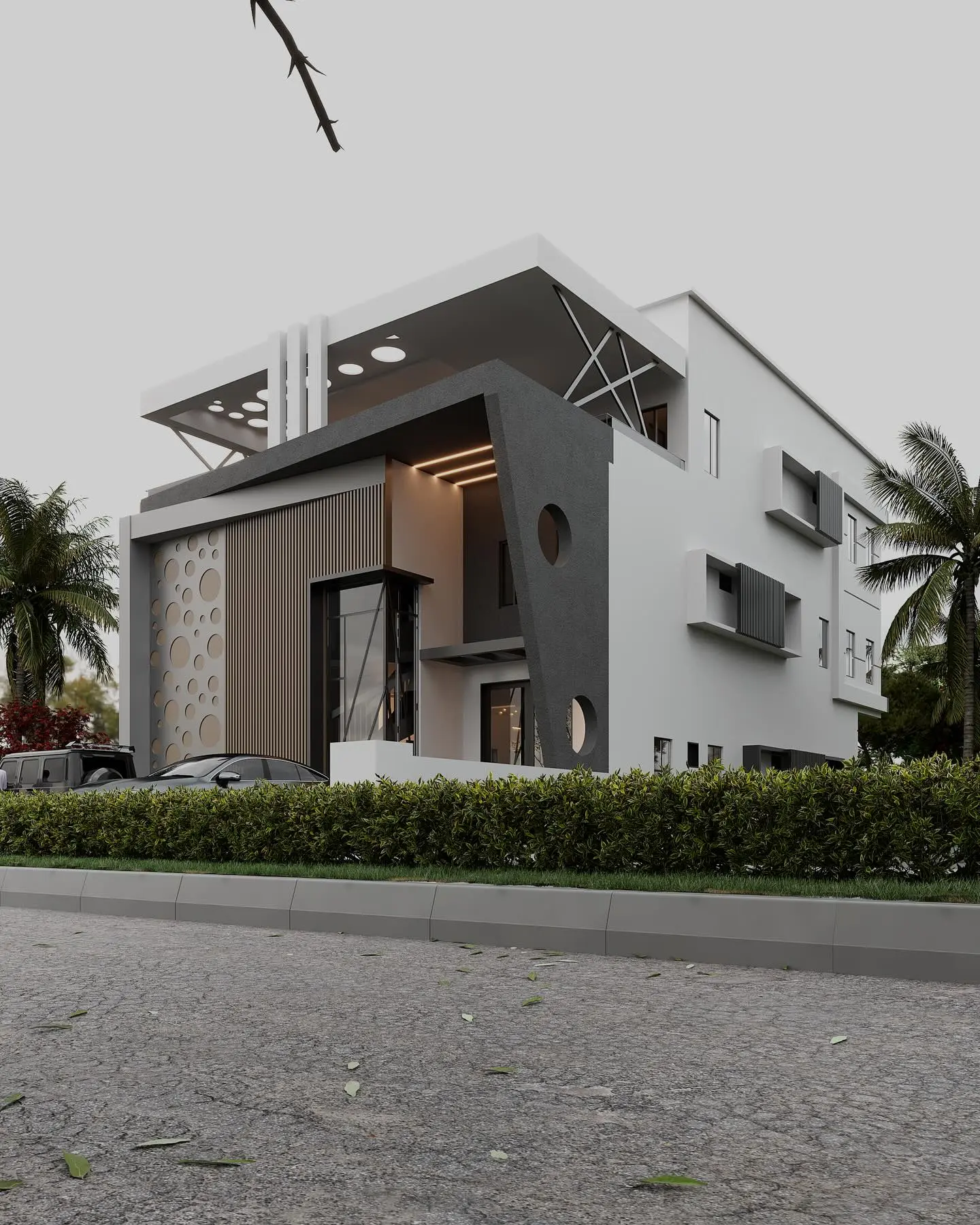 Ultra-Modern 6-Bedroom Luxury Triplex with Signature Perforated Design - Image 2