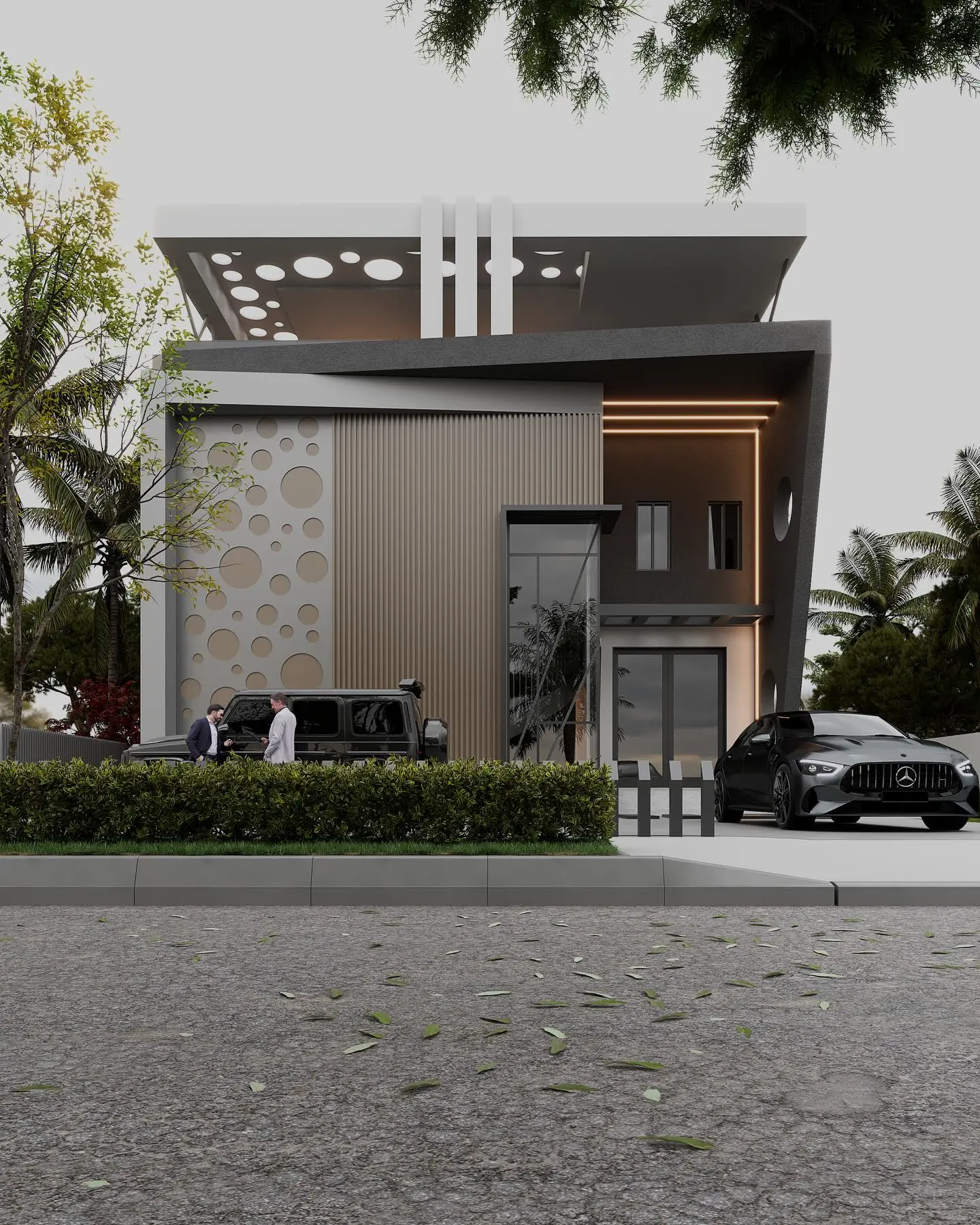 Ultra-Modern 6-Bedroom Luxury Triplex with Signature Perforated Design - Image 3