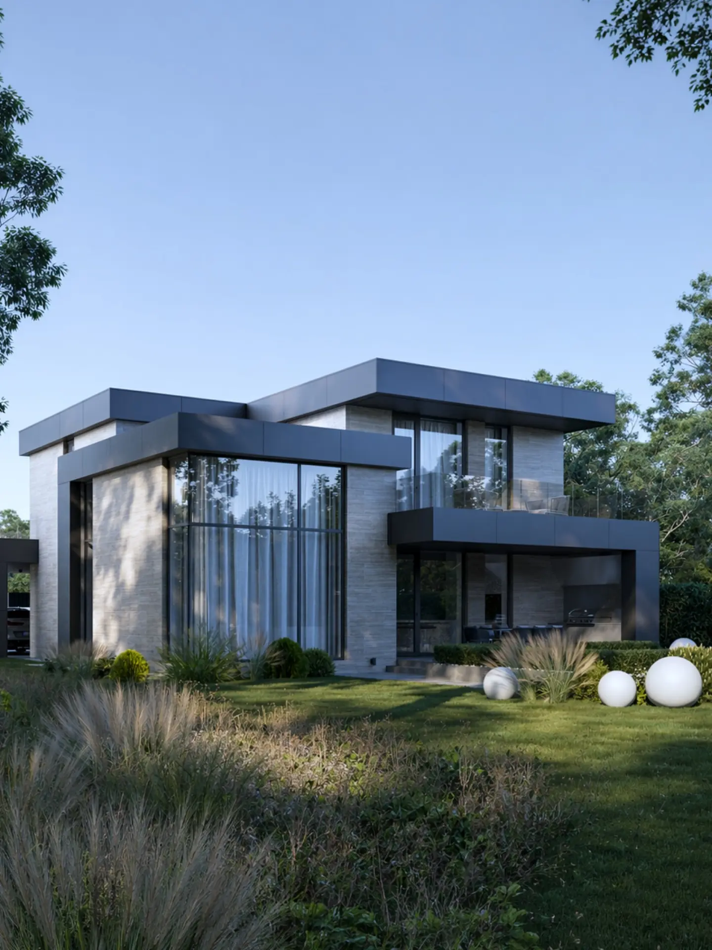 4-Bedroom Duplex with Private Terrace & Sleek Stone Finish